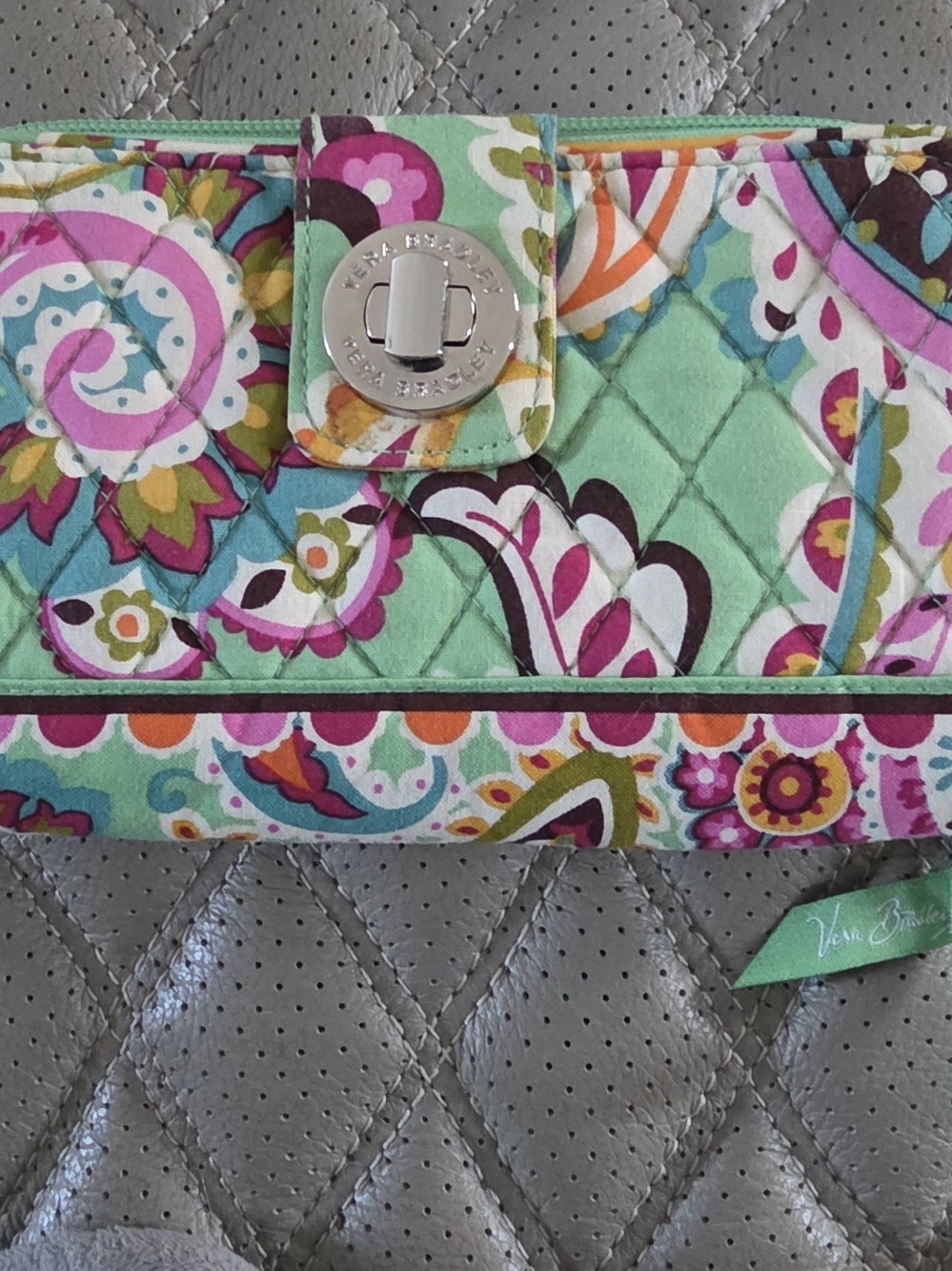 Vera Bradley Mint Floral Quilted Wallet